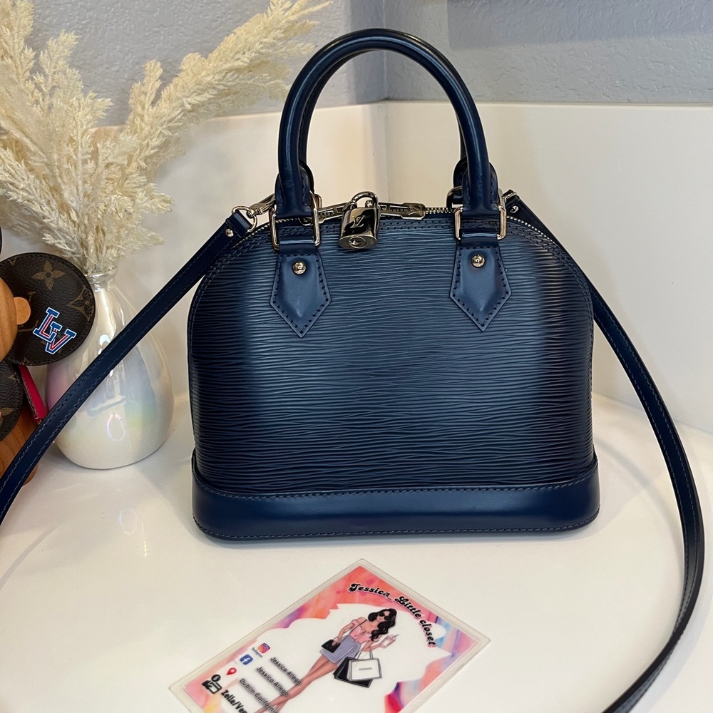 🎀LOUIS VUITTON Indigo Epi Leather Alma BB Bag - Picture 2 of 15